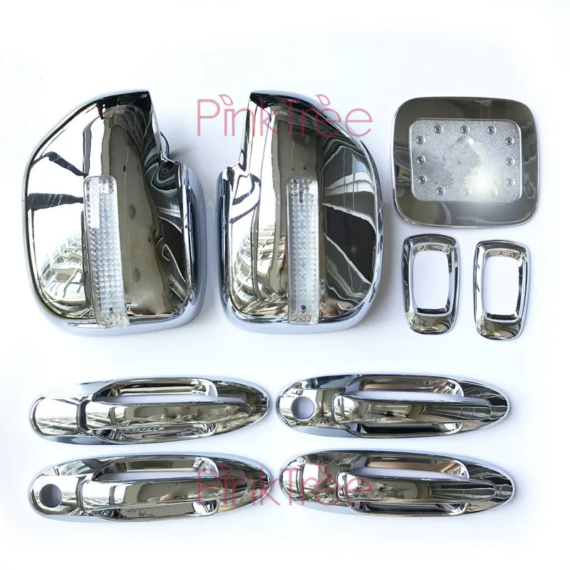 13 шт. хромированный аксессуар дверная ручка боковая лампа зеркальная крышка