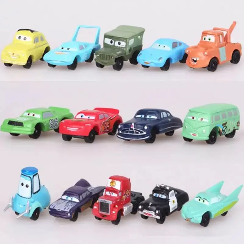14 шт./компл. 4-5 см disney Pixar Cars 3 литые игрушечные машинки король молния McQueen Flo Fillmore модели машинок подарок игрушка для малыша