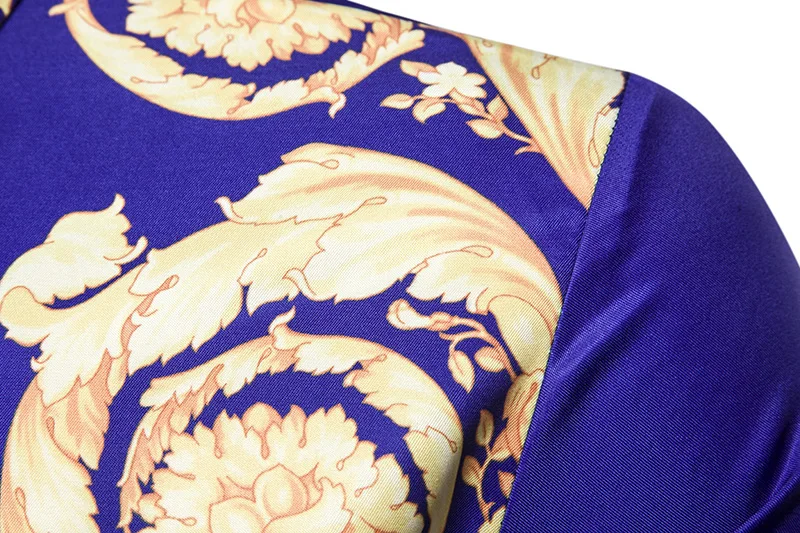 Мужская рубашка с длинным рукавом ZUZK модная под смокинг в стиле ретро