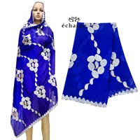 free shipping new cotton hijab scarf for muslim women african dubai islam turban headscarf long big embroidery shawls ed509