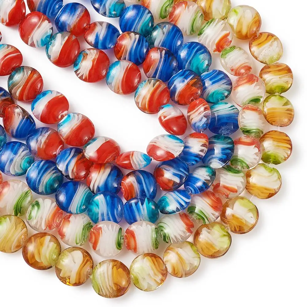 100 шт. круглые стеклянные бусины ручной работы для изготовления ювелирных