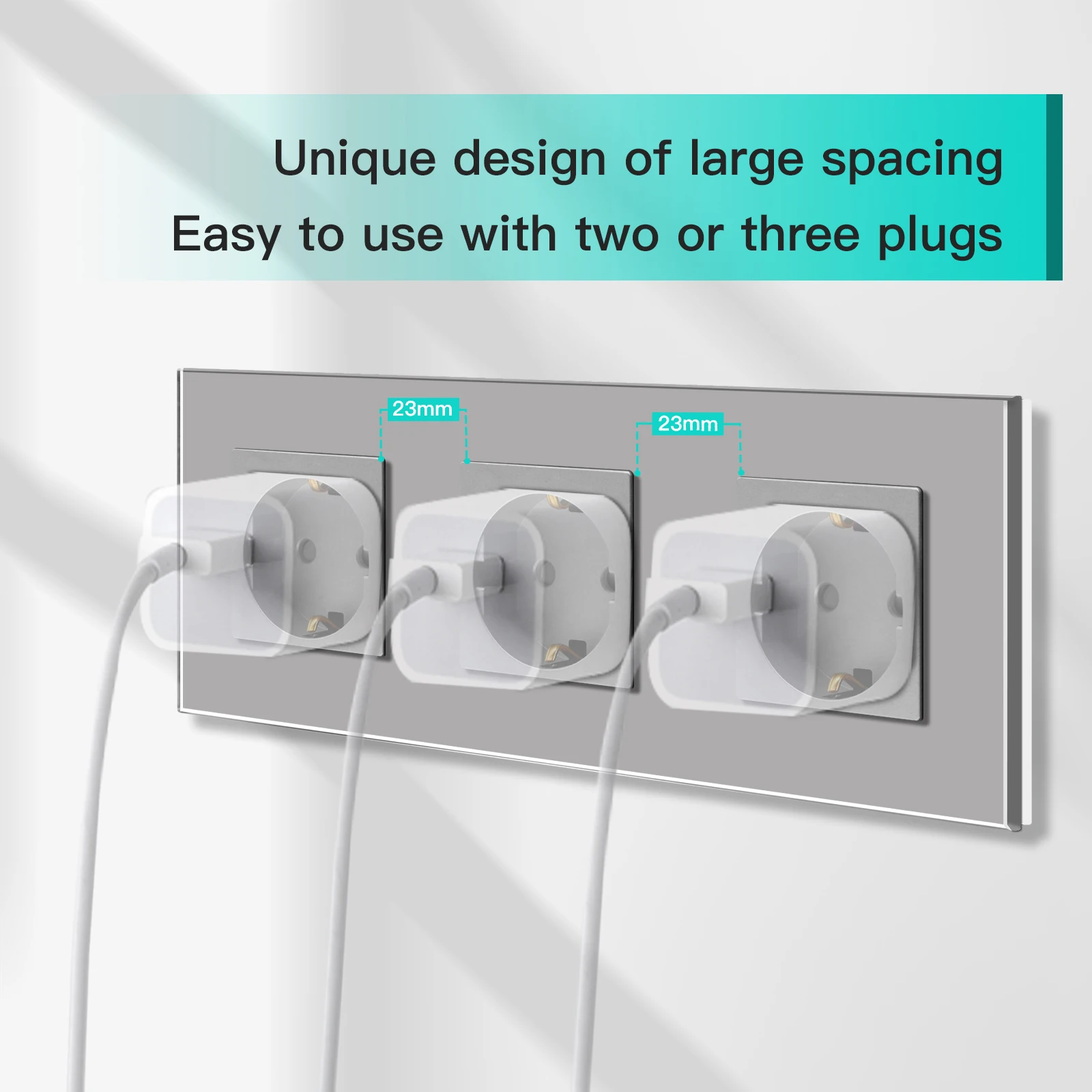 Розетка настенная BSEED 16 А размер 86 х 35 - 228 мм цвет в ассортименте