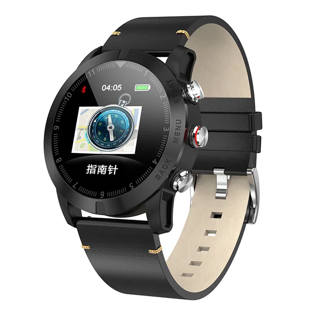 Black leather Модные Смарт-часы для мужчин с монитором сердечного ритма спортивные Bluetooth водонепроницаемые фитнес-часы для Android Ios xiaomi huawei iphone - Цвет: Black leather