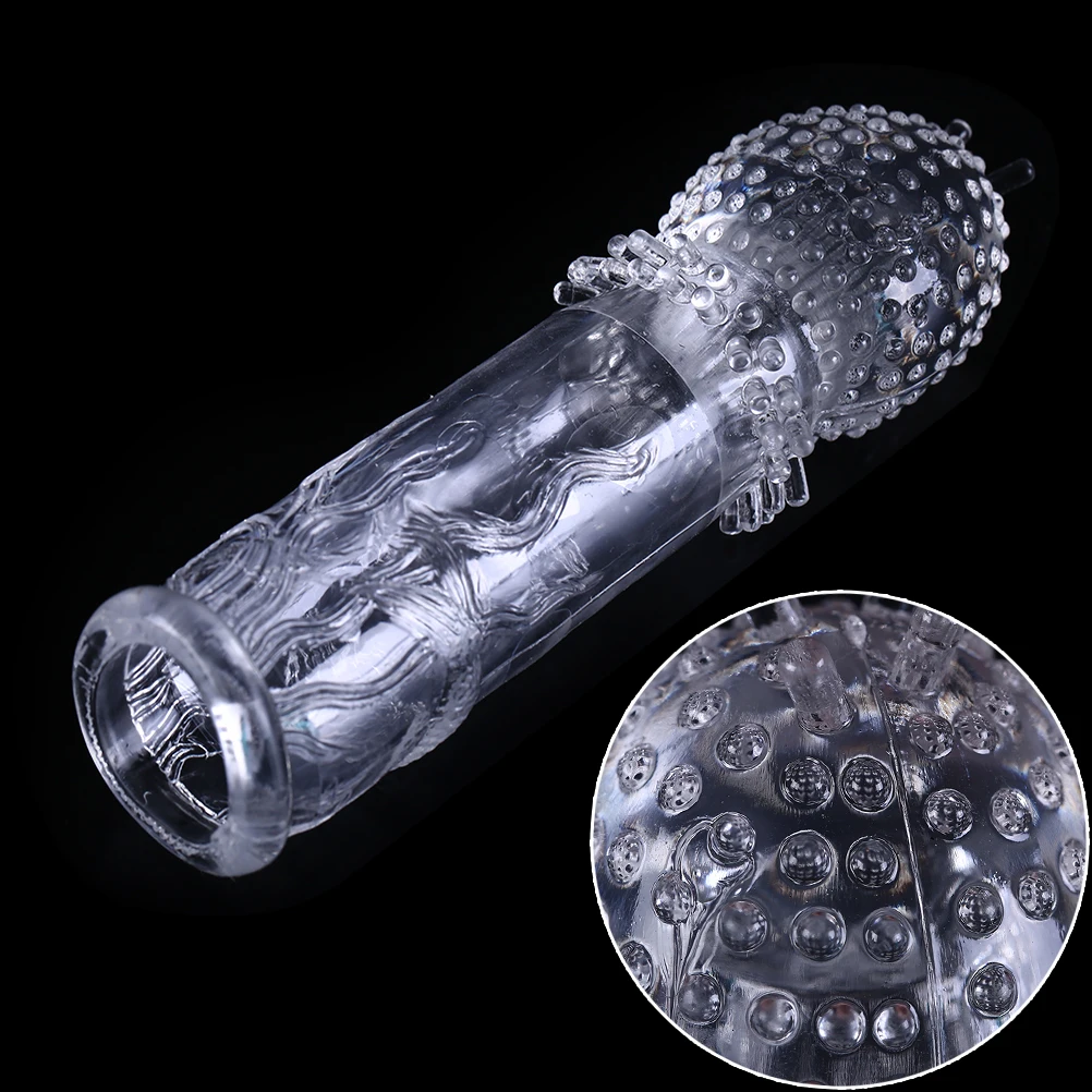 New Transparent G-spot Stimulation for Men Crystal Spike Penis Extender Dick Vibrator Reusable Delay Cock Ring | Красота и здоровье