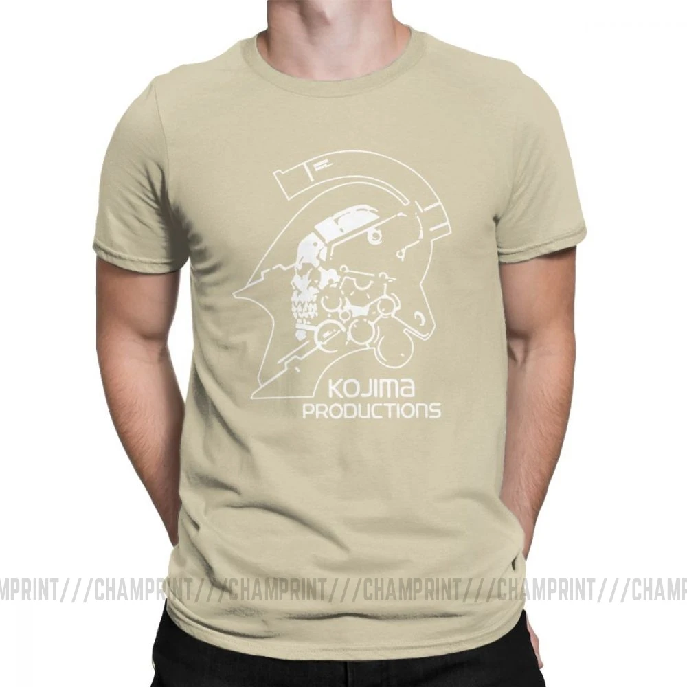 Хаки Мужские футболки с металлическим зубчатым механизмом Kojima Products, MGS Hideo Kojima, хлопковые топы с коротким рукавом, футболки с принтом - Цвет: Хаки