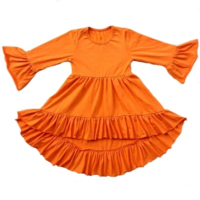 21 цвет для девочек Длинные рукава рюшами Обледенение хлопок осень однотонное