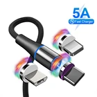 Кабель USB Type-C, Micro USB, для iPhone 11, Samsung, Xiaomi, магнитный, 5 А