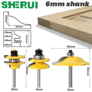 Фрезы для деревообработки, хвостовик 6 мм, 1-3 шт., соответствует стандарту, Ogee, дверной нож, деревообработка, Резак Режущий шип