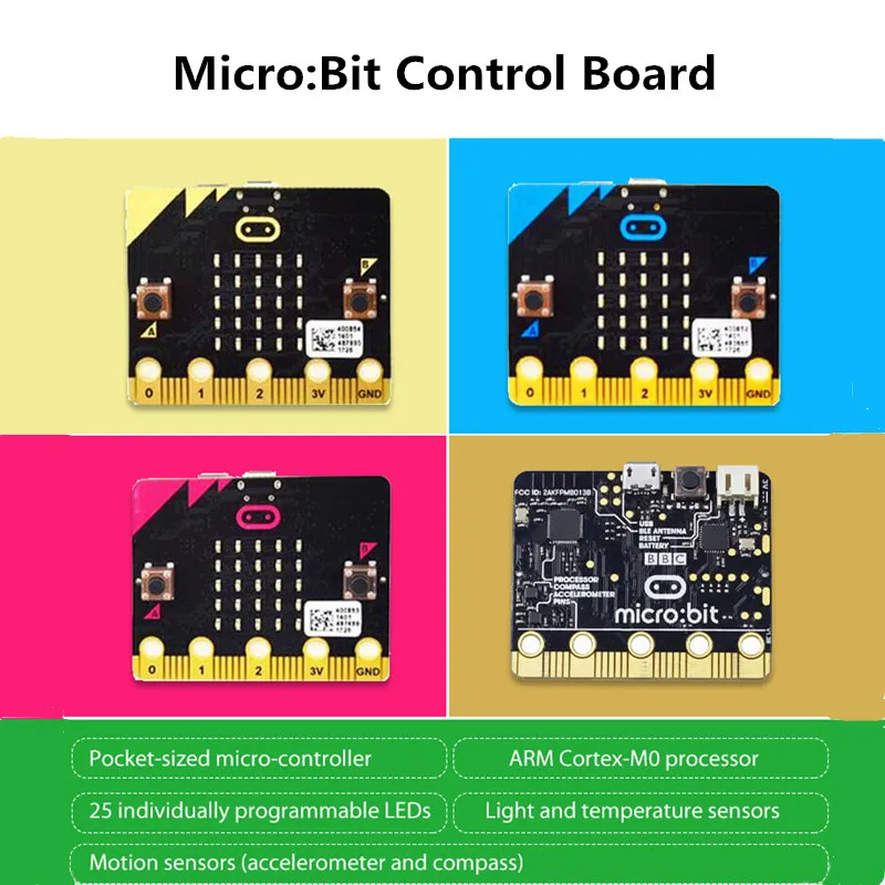 BBC Micro: бит микро-контроллер с 25 индивидуально программируемым светодиодный микро-битная плата датчики движения для детей креативное обучение