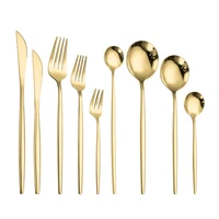 dinnerware gold cutlery set 304 stainless steel luxury flatware home silverware fork spoon knife kitchen dinner set dropshipping