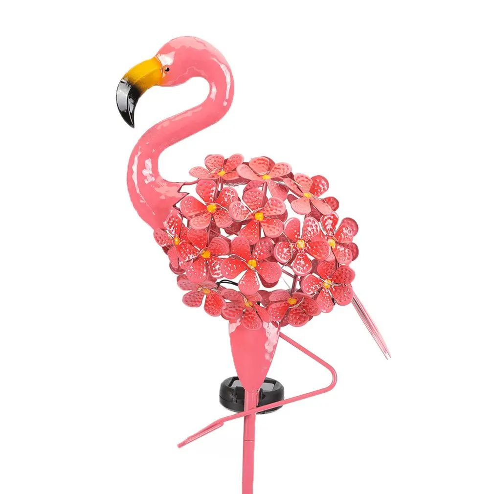 

Garden Solar Lights Flamingo Pathway Outdoor Stake Metallic Lights Waterproof Warm White LED For Lawn Patio Or Courtyard