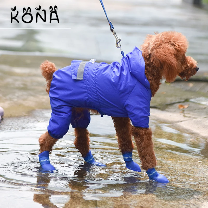 

S/M/L Pet Dog Rain Shoes Anti Slip Waterproof Pet Dog Cat Rain Shoes 7 Colors Rubber Boots for Four Seasons