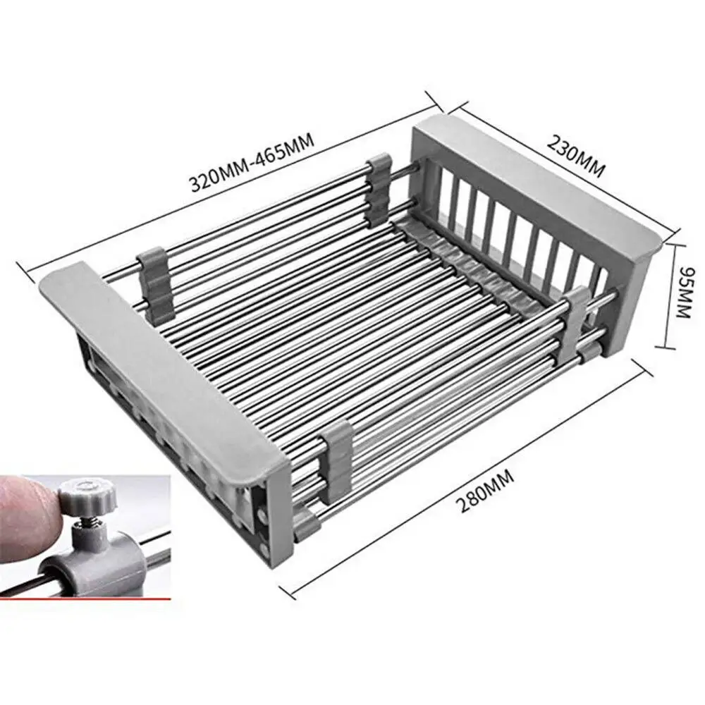 Регулируемая телескопическая сушилка из нержавеющей стали для кухонной