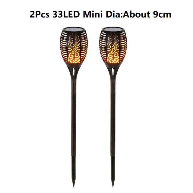 2PCS 33 LED Светодиодный светильник на солнечной батарее, мерцающий водонепроницаемый светодиодный светильник для сада, декоративный ландшафтный светильник для газона, дорожка, светильник, фонарь светильник, точечный светильник - Испускаемый цвет: 2PCS 33 LED