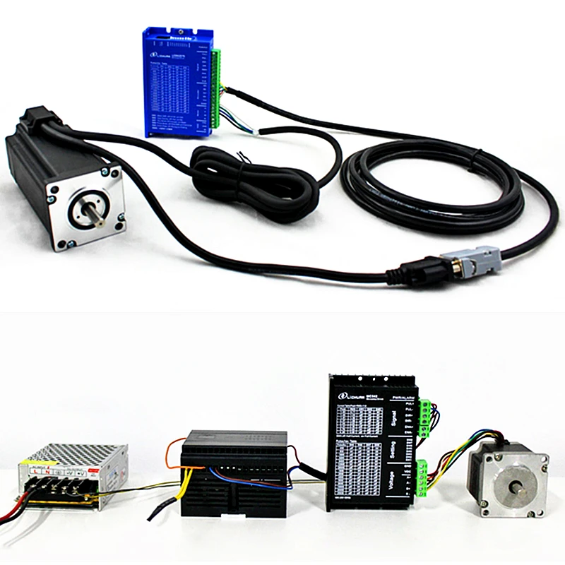 Драйвер серводвигателя LCDA257S + шаговый двигатель Nema23 57 с кодировщиком и кабелем 3 м
