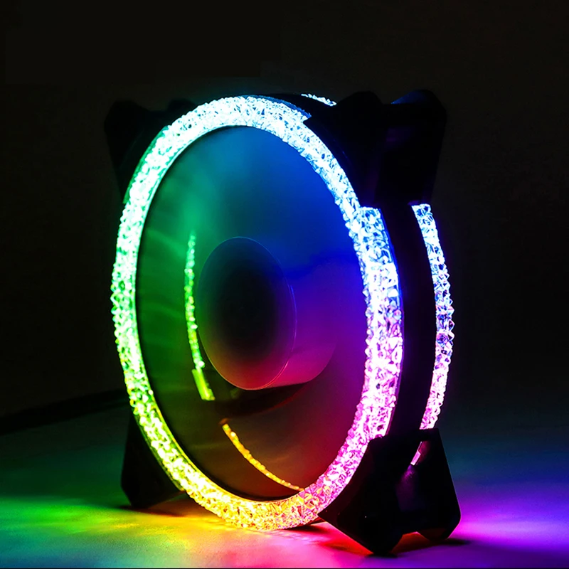 Кулер для ПК чехол вентилятор 120 мм Алмазный Rgb 3Pin большой 4Pin бесшумный 11 лопастей