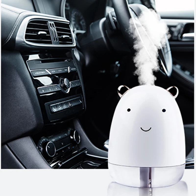 

USB Ultrasonic Air Humidifier 220ML Cute Aroma Essential Oil Diffuser LED Night Light Mist Maker Fogger for Home Car Office