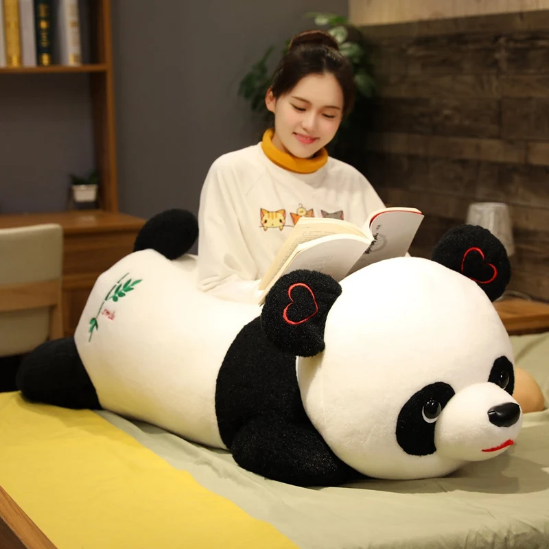 

Huggable милый малыш гигантская панда Медведь плюшевая Длинная Подушка игрушка мягкие животные ies игрушки кавайные мягкие ie AP