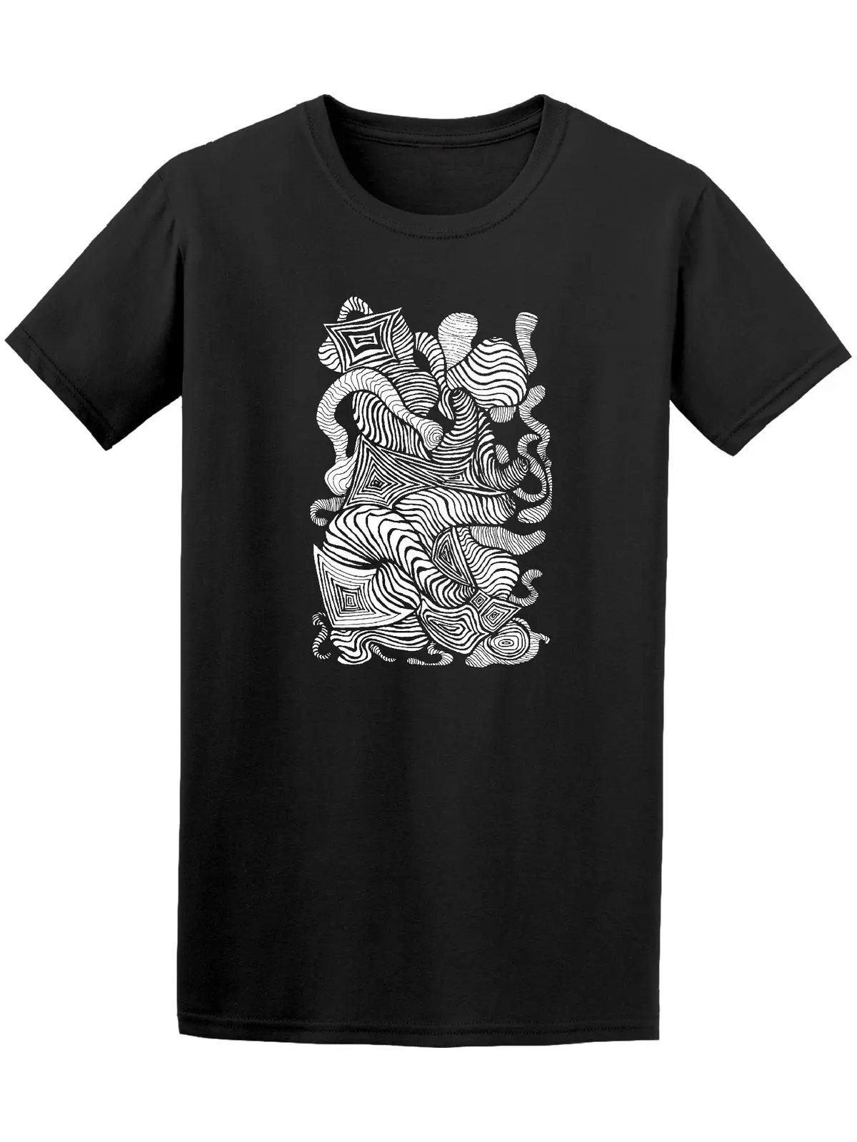 

Abstract Black and White Pattern Tee New Brand-Clothing T Shirt Top Tee Printed T-Shirt Pure Cotton Men Top Tee