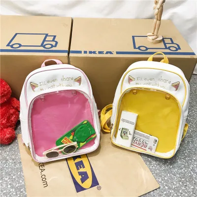 Прозрачный женский рюкзак с милым бантом сумки Ita для школы школьные мини-сумки