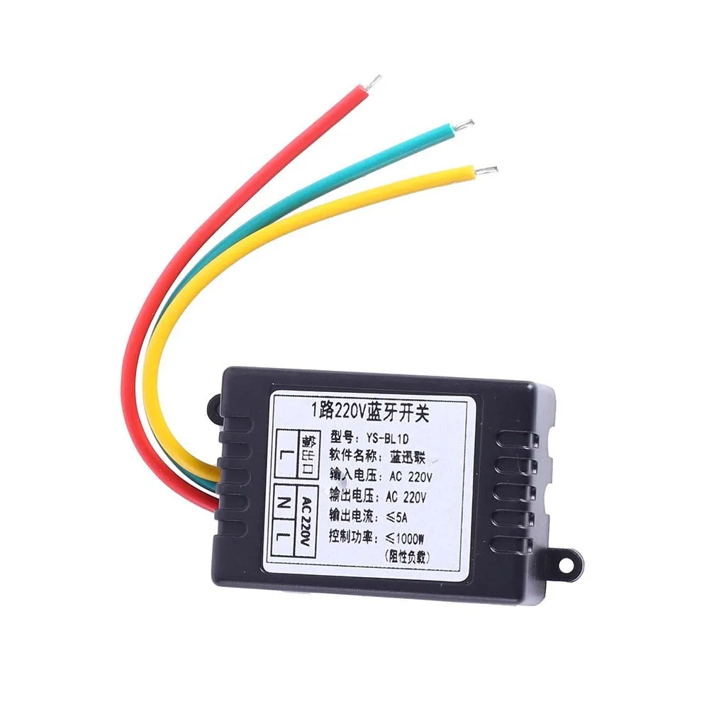 

AC 110V 220V Wireless Bluetooth Relay Module 1 Channel Power-ON Voltage Output Self-locking/Momentary Switch Timer Delay Control