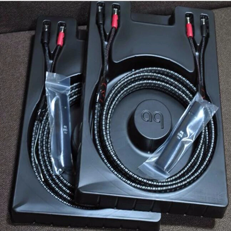 

Pair Hi End audio speaker cable free update NEW 72V DBS 2 to 4 silver plated Banana plug without original box