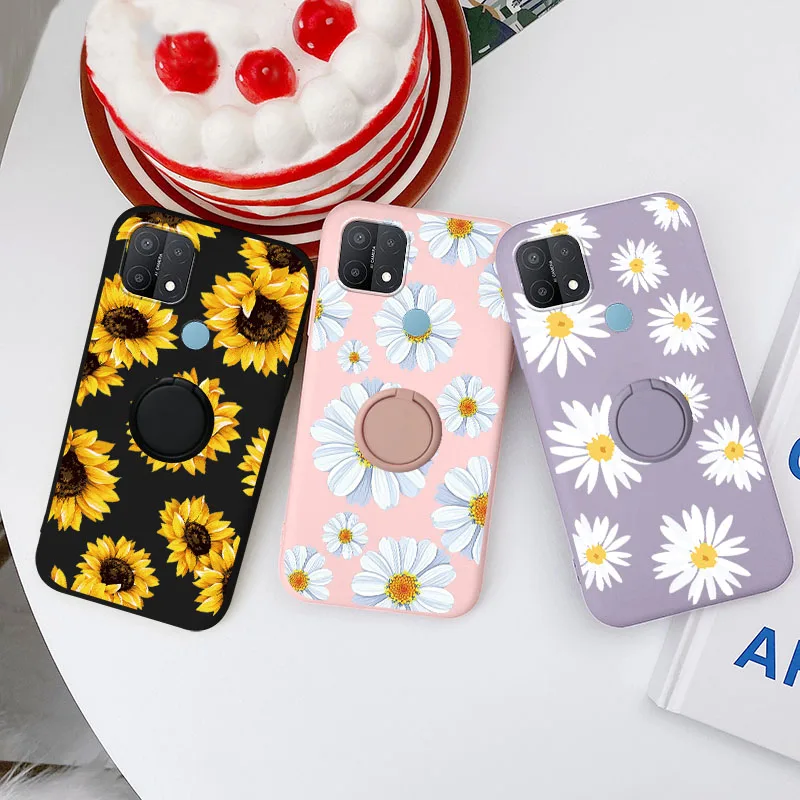 Чехол для OPPO A15 4G с милым котом чехол кольцом-держателем задняя крышка oppo a15 A a 15 A15s