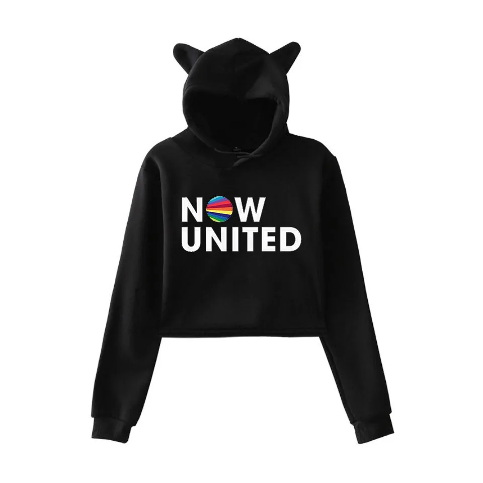 

WAMNI 2020 Now United - Better Album Cat Hoodie Women Better Now United Lyrics Pullover Girl Casual Hooded Print Full Regular