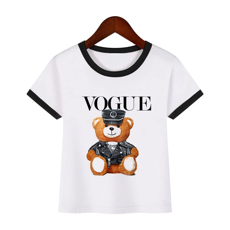 Детская модная футболка с изображением мишки тедди детская одежда летние топы