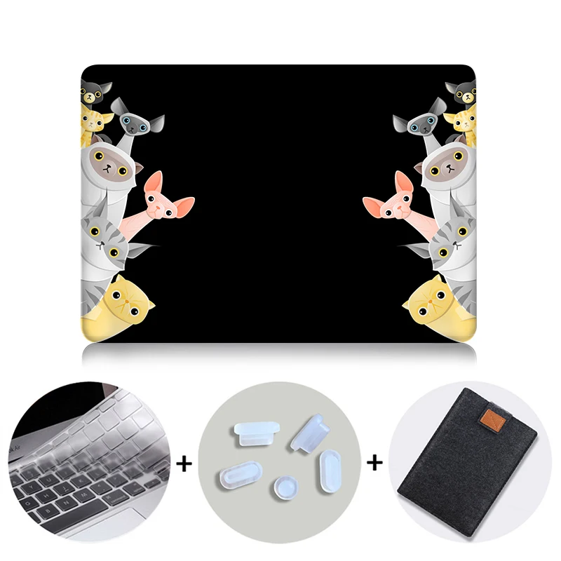 MTT чехол с мультяшными животными для Macbook Air 11 13 Pro retina 13 15 с сенсорной панелью для mac book 12 дюймов чехол для ноутбука с милым котом - Цвет: MB15
