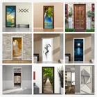 Самоклеящиеся 3D наклейки для дверей, ПВХ, водонепроницаемые наклейки для гостиной, спальни, дома