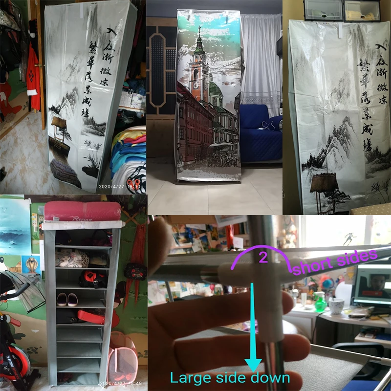 Шкаф для обуви из нетканого материала простой комбинированный складной