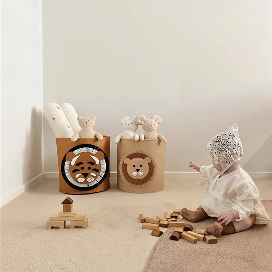 Нетканые ткани животных вышивать ящик для хранения детские игрушки органайзер