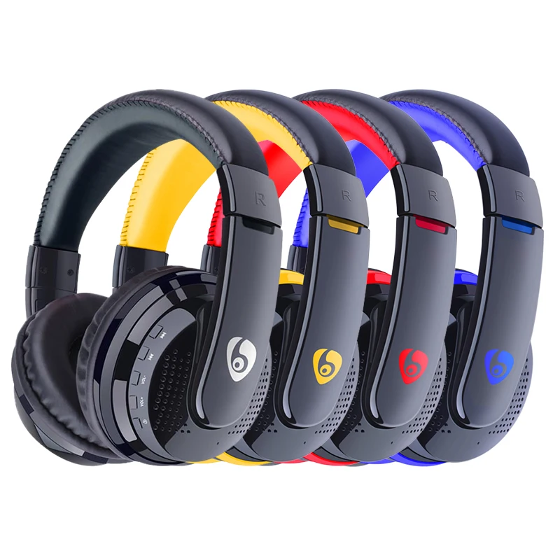 Over Ear Bass Stereo Bluetooth Headphone Wireless Headset Support Micro SD Card Radio Microphone | Электроника