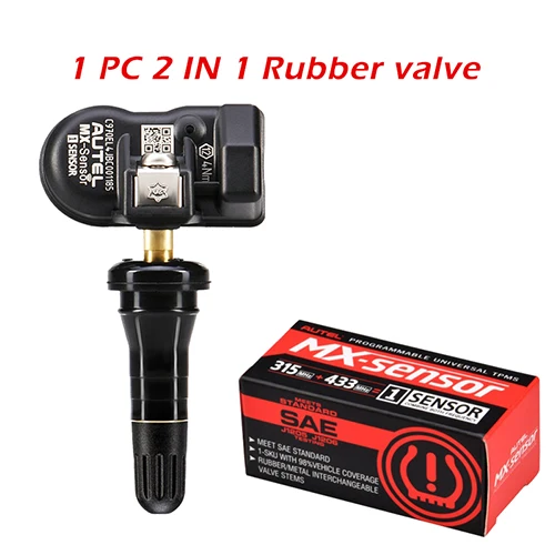 1pc 2in1 rubber 4 шт./партия autel MX-sensor 433 315 2 в 1, MX sensor, Универсальный датчик давления в шинах, Программируемый датчик TPMS, autel TPMS PAD TS601, инструмент TPMS - Цвет: 1pc 2in1 rubber