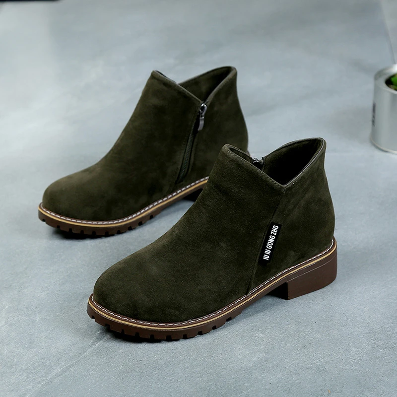 

Women's Chelsea Boots Autumn and Winter New Style Side Zipper Platform Ankle Boots High Quality Waterproof Square Root Boots