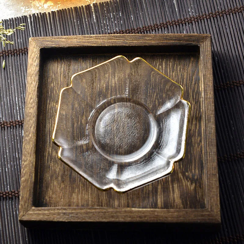 Стеклянная тарелка в японском стиле форме цветка для суши торта десерта