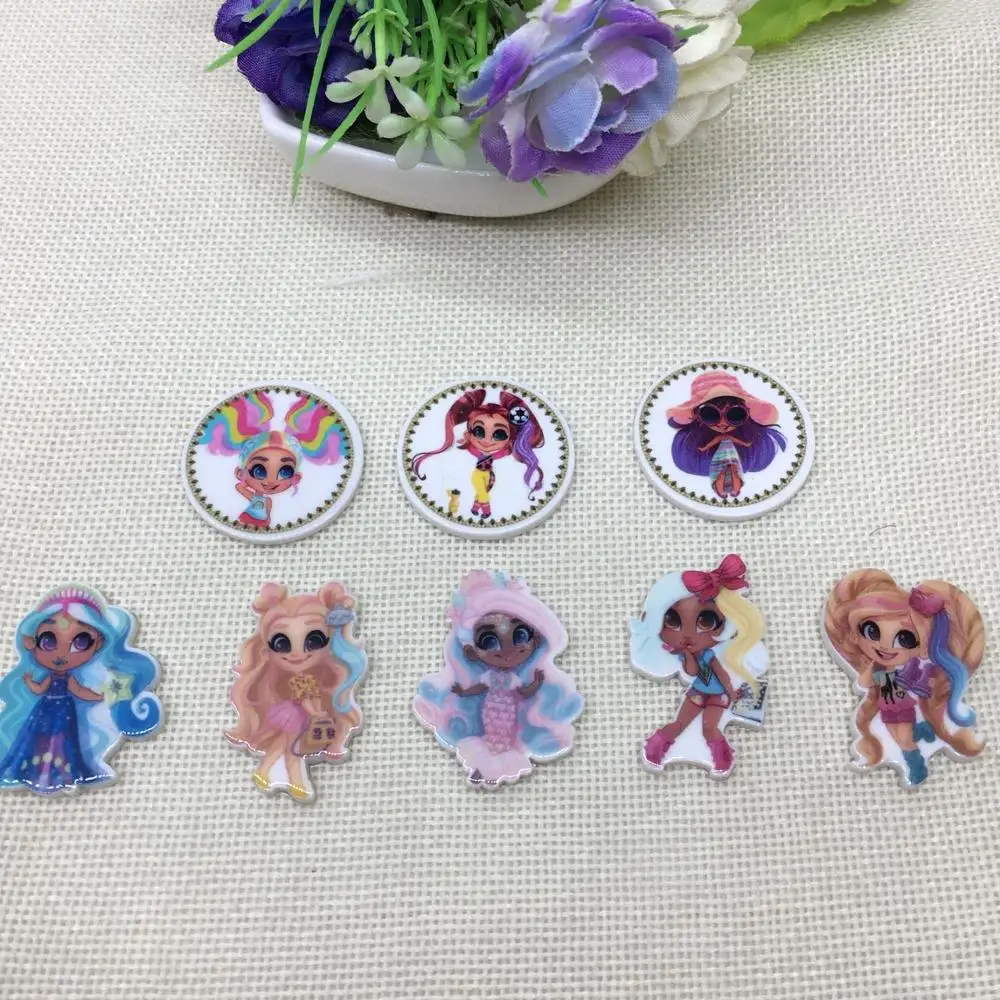 10 шт. кавайная мультяшная Новая фигурка из мультфильма поделки с плоской спинкой