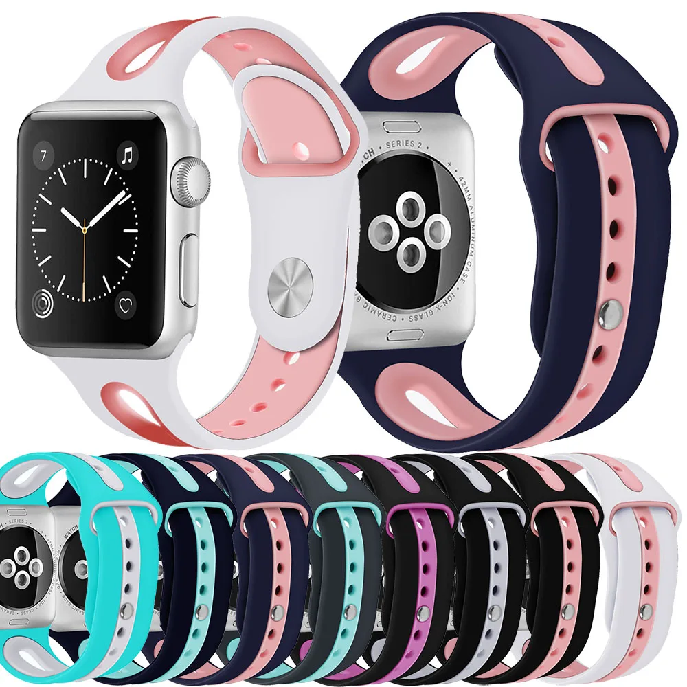 Essidi браслет из мягкой резины ремешок для Apple Watch серии 1 2 3 4 5 Смарт 38 мм 40 42 44 часов