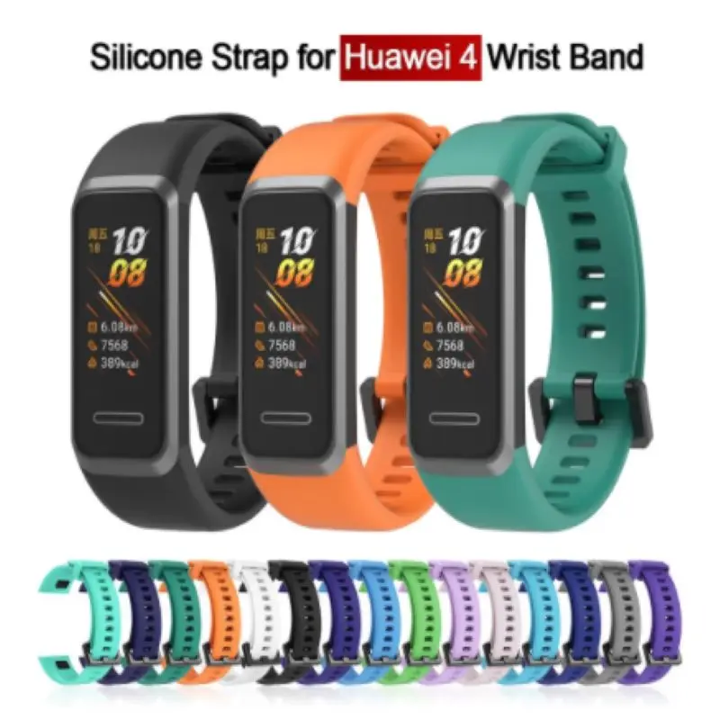 

Silicone Strap On For Huawei Band 4 Watchband Wrist Band Bracelet De Montre Soft Correa De Reloj De Silicona Bande