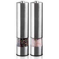 electric salt and pepper grinding unit 2 packs electronically adjustable vibrator ceramic grinder automatic one handed o