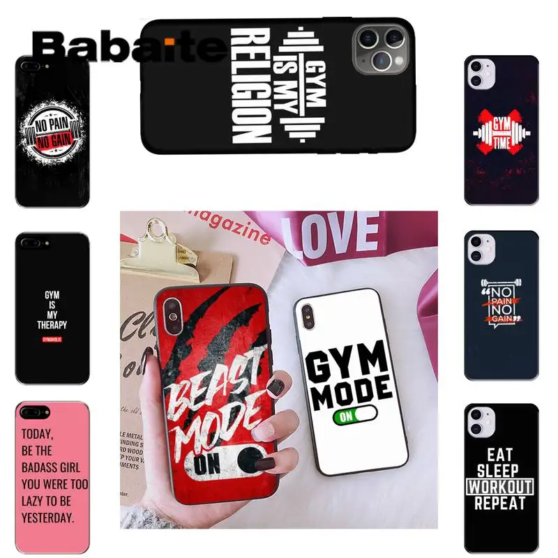 

Babaite Workout Motivation Gym quotes phone Case For iPhone 8 7 6 6S Plus X XS MAX 5 5S SE XR 11 11pro promax 12 12Pro Promax