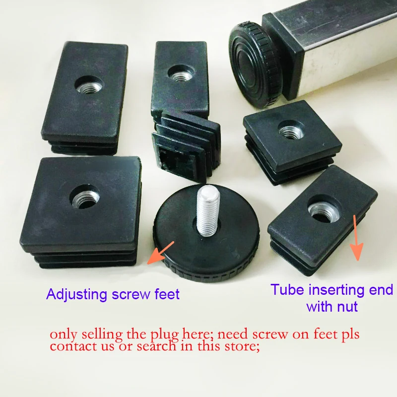 Штекер для квадратных ножек 50x50 мм Регулировочная ножка Концевая гайка m8