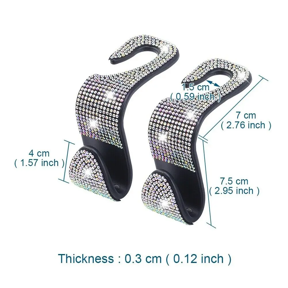 

For Bag Grocery Holder Hooks Hanger Hooks Parts Interior Crystal Car Rhinestone