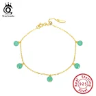 Женские браслеты из серебра ORSA JEWELS, регулируемый браслет с бусинами из красного и зеленого натурального камня, покрытый золотом 18 карат, ювелирные изделия в подарок OSB45