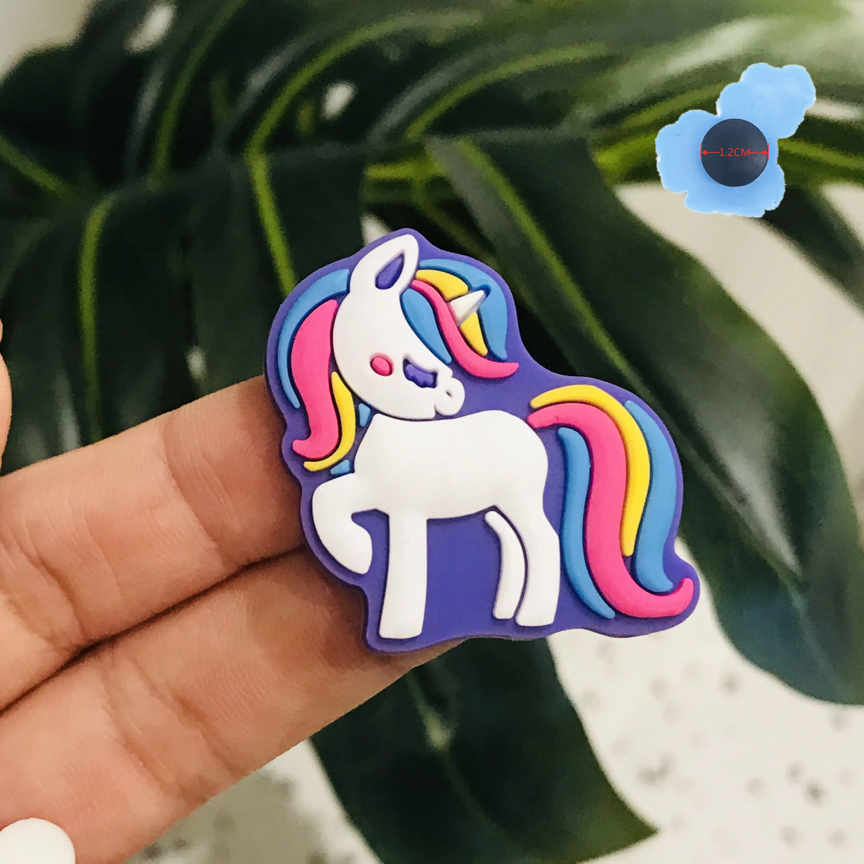 1 шт. Единорог ПВХ обувные очаровательные Мультяшные животные лошадь Радуга