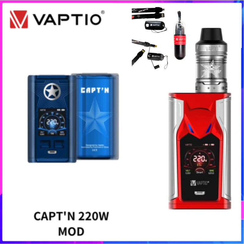 Бесплатный комплект! Оригинальный бокс-мод Vaptio Capt вейп-мод с комплектом super bat