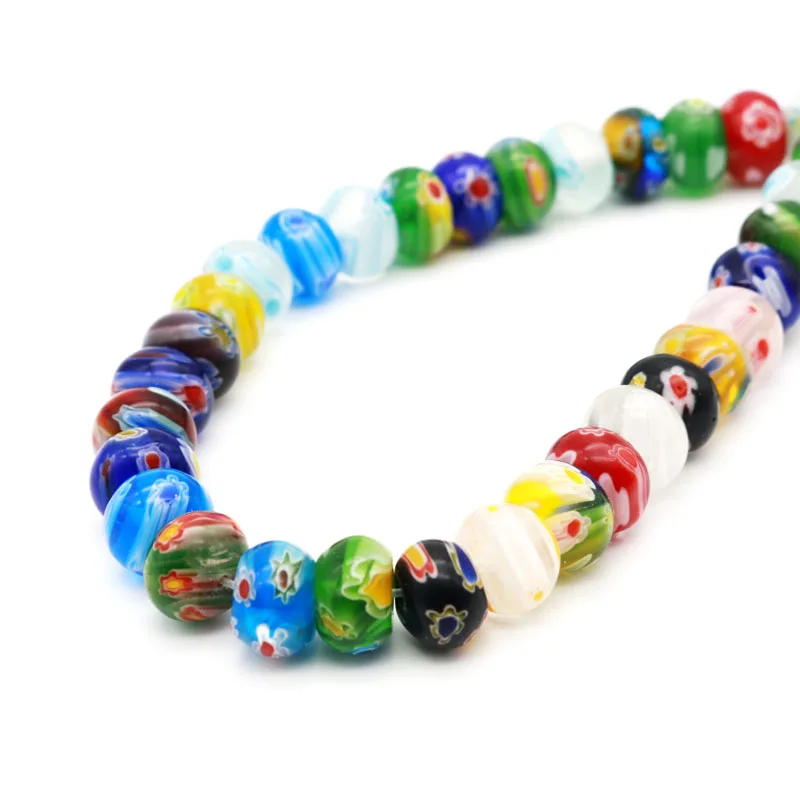 

Круглые стеклянные бусины, разноцветные, 10 х6 мм, 275 шт.