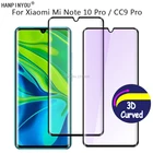 Прозрачныйанти-синий фиолетовый свет HD для Xiaomi Mi Note 10 Lite CC9 Pro 3D полное покрытие тонкое закаленное стекло 9H Защитная пленка для экрана