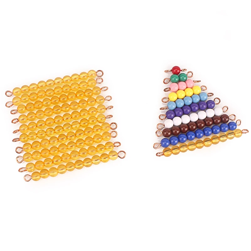 Материалы montessori математические игрушки оранжевый золотой пластиковый жемчуг